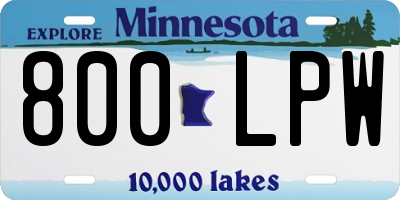 MN license plate 800LPW