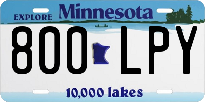 MN license plate 800LPY