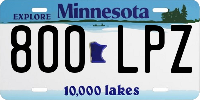 MN license plate 800LPZ