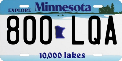 MN license plate 800LQA