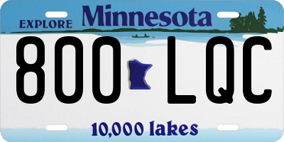 MN license plate 800LQC