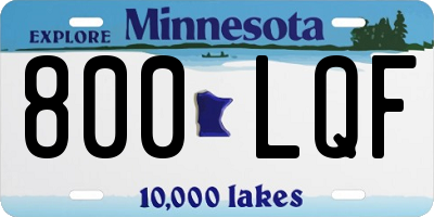 MN license plate 800LQF