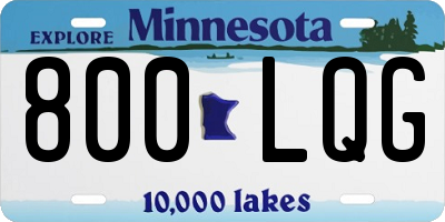 MN license plate 800LQG