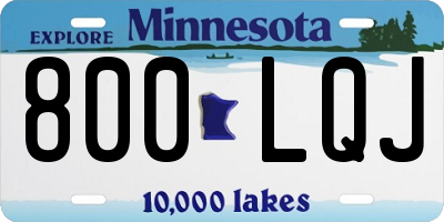 MN license plate 800LQJ