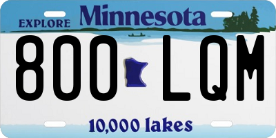 MN license plate 800LQM