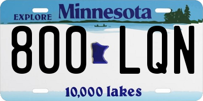 MN license plate 800LQN