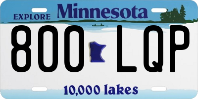 MN license plate 800LQP
