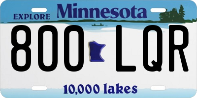 MN license plate 800LQR