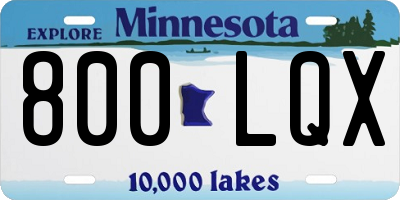 MN license plate 800LQX