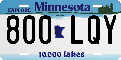 MN license plate 800LQY