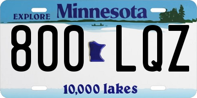 MN license plate 800LQZ