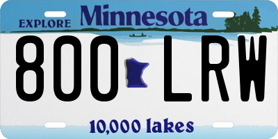 MN license plate 800LRW