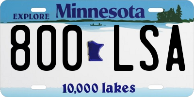 MN license plate 800LSA