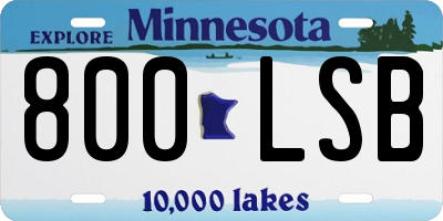 MN license plate 800LSB