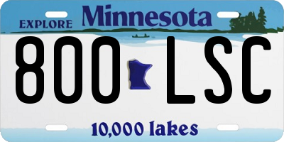 MN license plate 800LSC