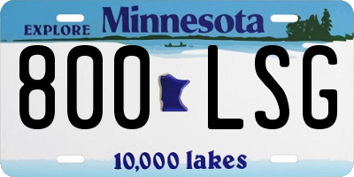 MN license plate 800LSG