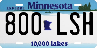 MN license plate 800LSH