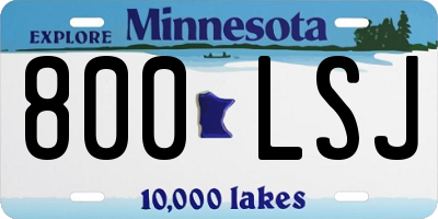 MN license plate 800LSJ