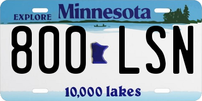 MN license plate 800LSN