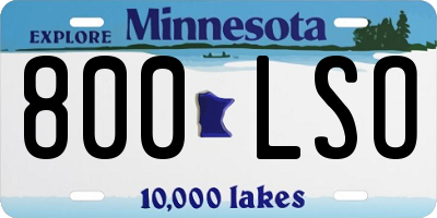 MN license plate 800LSO