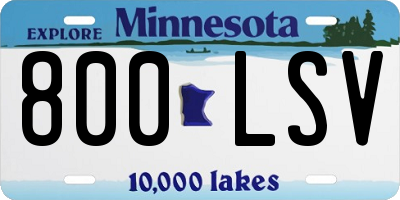 MN license plate 800LSV