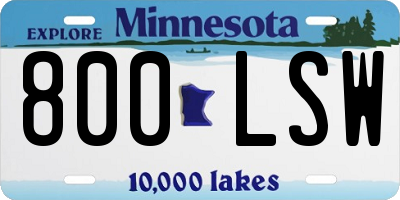 MN license plate 800LSW