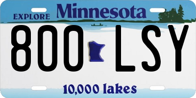 MN license plate 800LSY