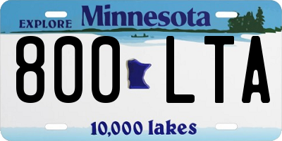 MN license plate 800LTA