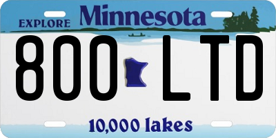 MN license plate 800LTD