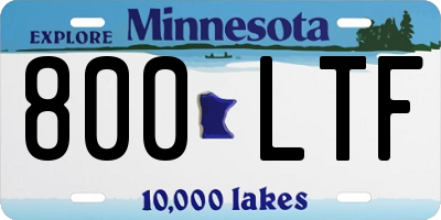 MN license plate 800LTF