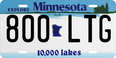MN license plate 800LTG