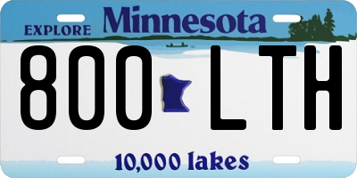 MN license plate 800LTH