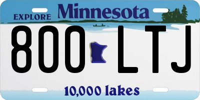 MN license plate 800LTJ