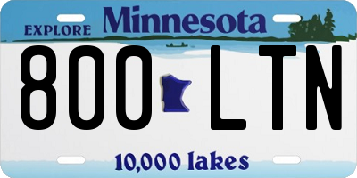 MN license plate 800LTN