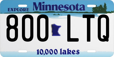 MN license plate 800LTQ