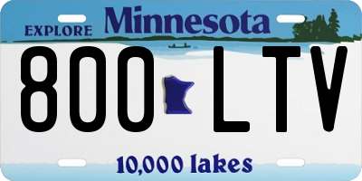 MN license plate 800LTV