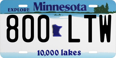 MN license plate 800LTW