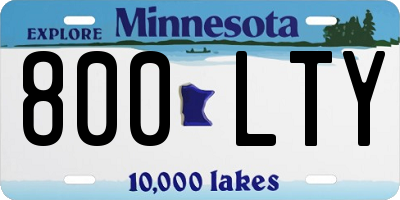 MN license plate 800LTY