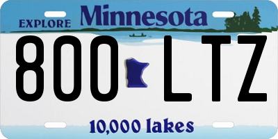 MN license plate 800LTZ