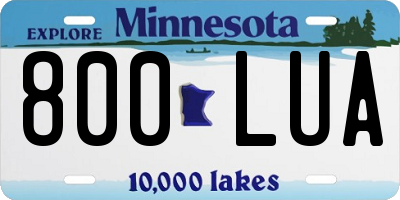 MN license plate 800LUA