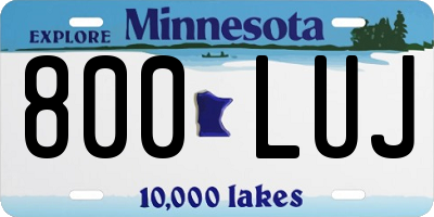 MN license plate 800LUJ