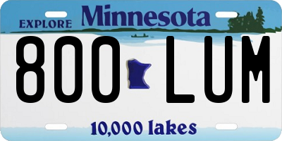 MN license plate 800LUM