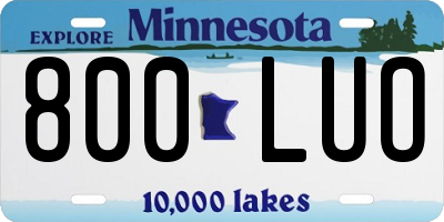 MN license plate 800LUO