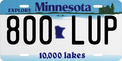 MN license plate 800LUP