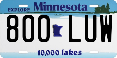 MN license plate 800LUW