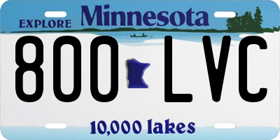 MN license plate 800LVC