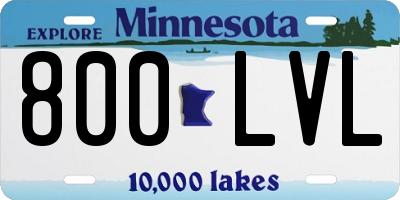 MN license plate 800LVL
