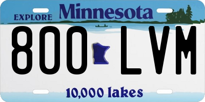 MN license plate 800LVM