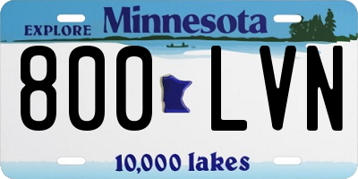 MN license plate 800LVN