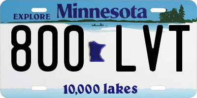MN license plate 800LVT